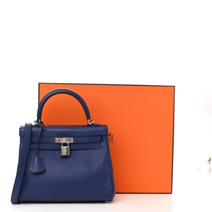Hermes Swift Kelly Retourne 25 Bleu Saphir 12 of 12