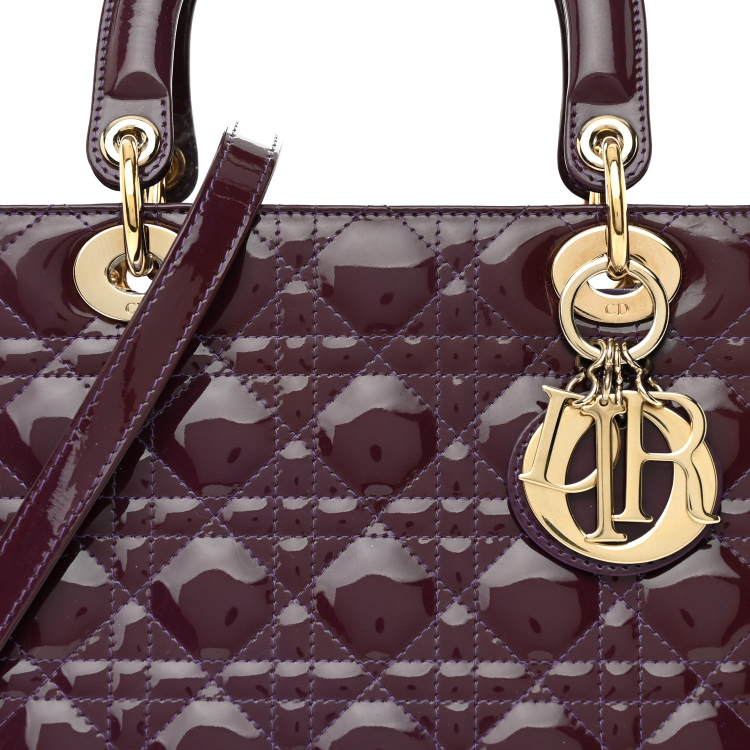 Christian Dior Patent Cannage Medium Lady Dior Purple 8 of 11
