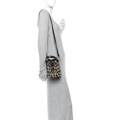 Valentino Garavani Toile Iconographe Nappa Mini Vlogo Signature Bucket Bag Naturale Black Fondant 2 of 10