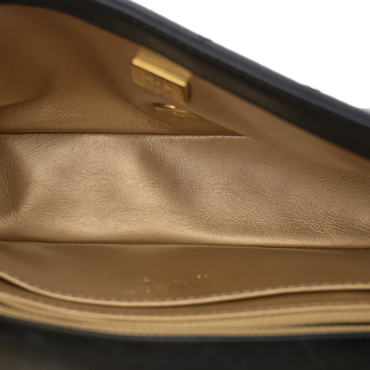 Lambskin Quilted Mini Rectangular Pearl Crush Flap Black