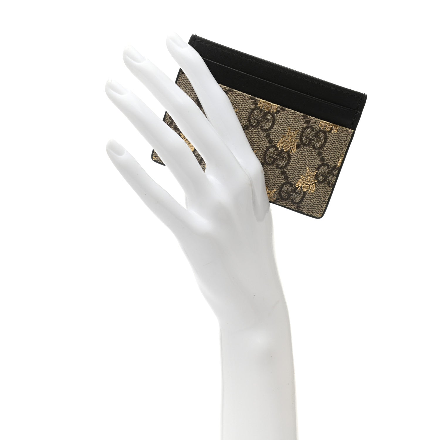 Gucci GG Supreme Monogram Bees Card Holder Black 2 of 6