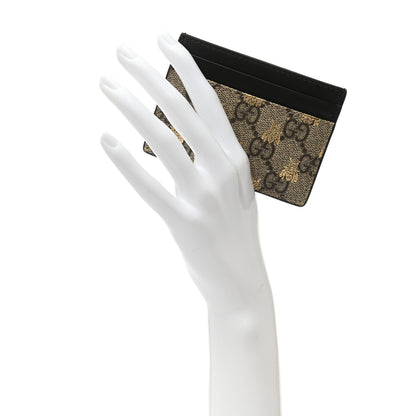 Gucci GG Supreme Monogram Bees Card Holder Black 2 of 6