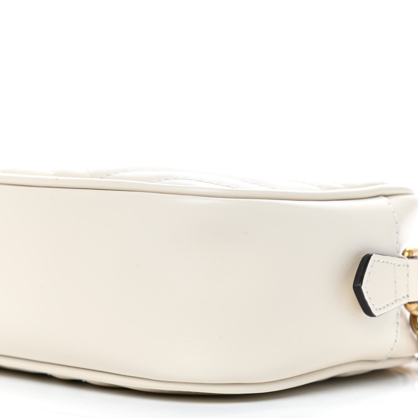 Calfskin Matelasse Small GG Marmont Chain Shoulder Bag White