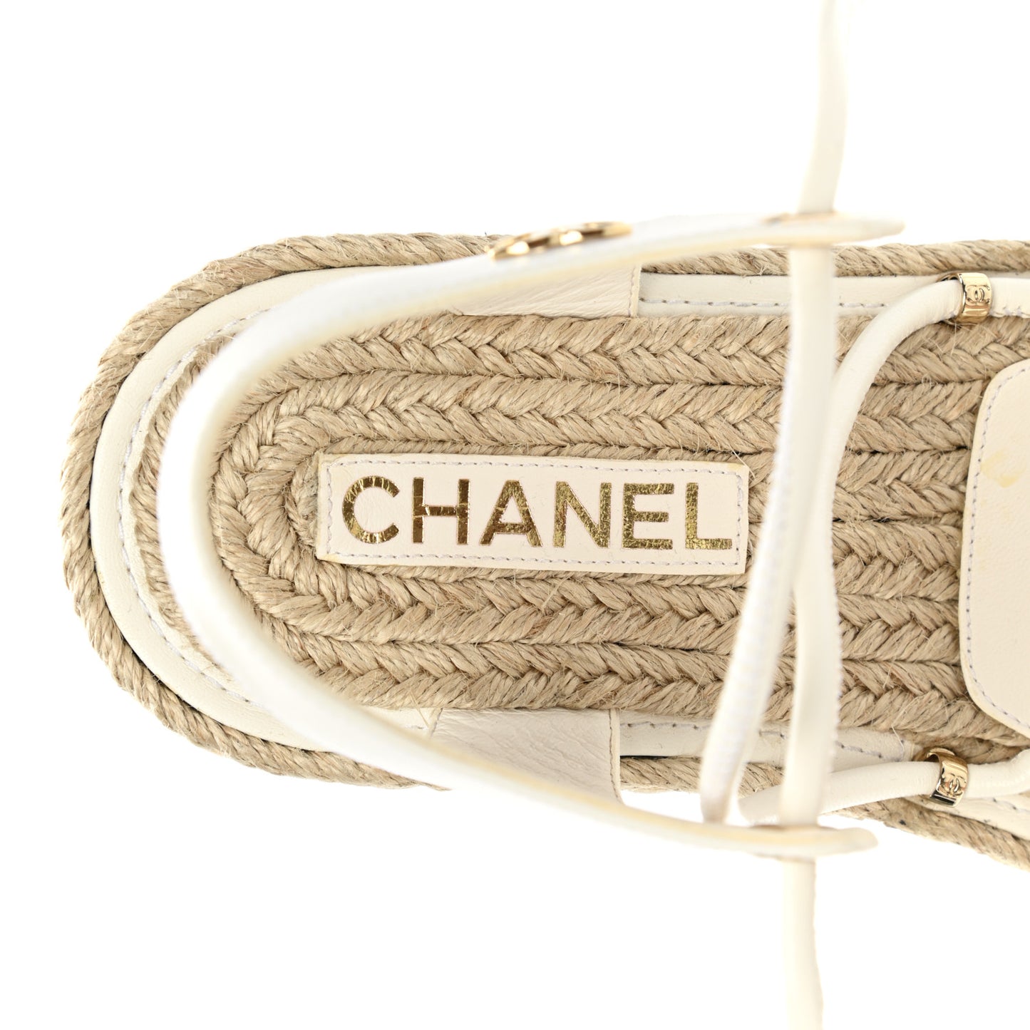 Lambskin Espadrille Sandals 36 White