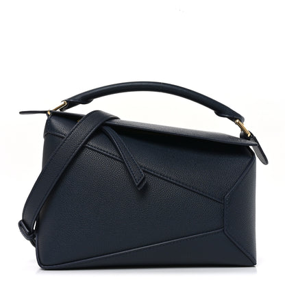 Loewe Soft Grained Calfskin Small Puzzle Edge Bag Navy 1 of 9