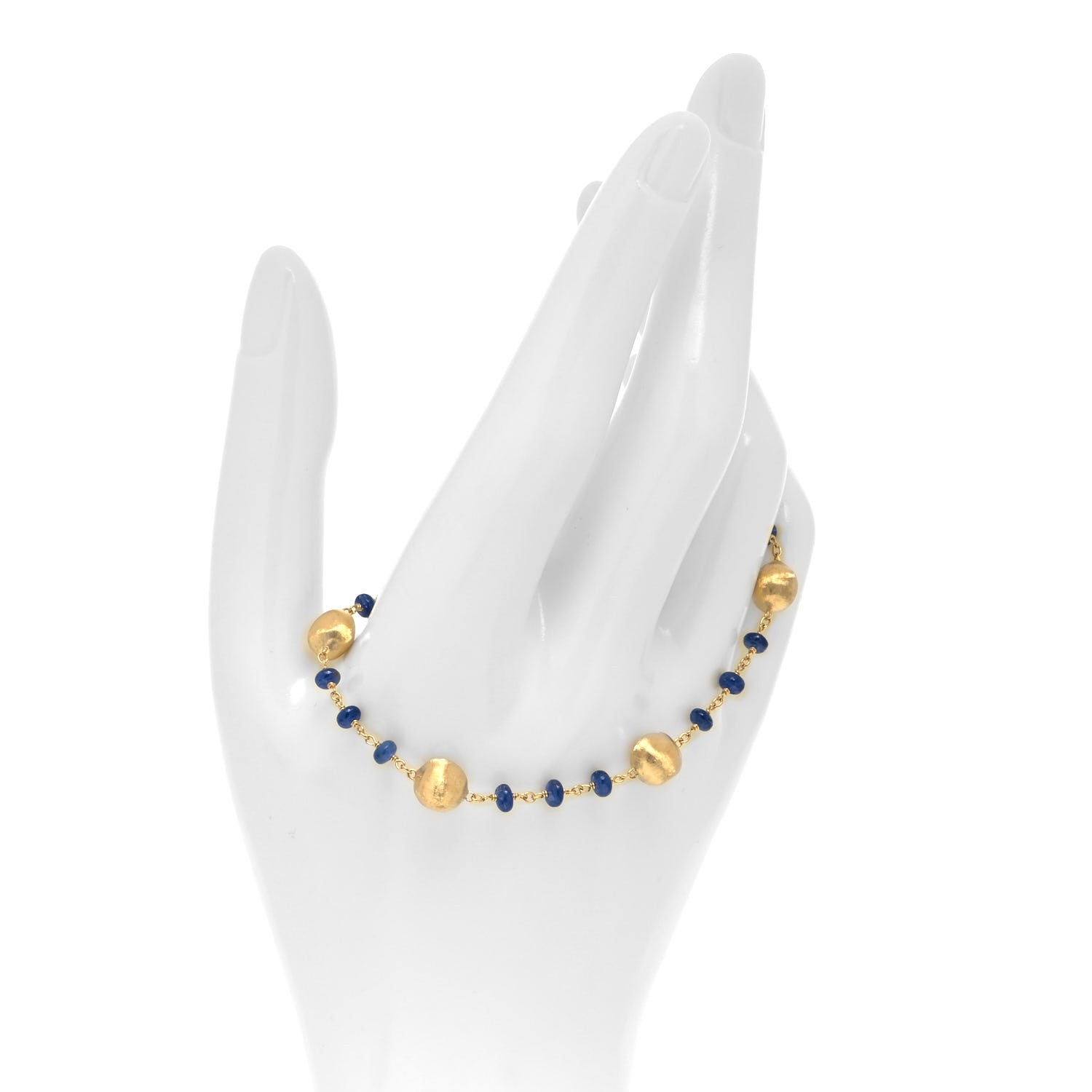 Marco Bicego 18K Yellow Gold Blue Sapphire Africa Bracelet 2 of 5