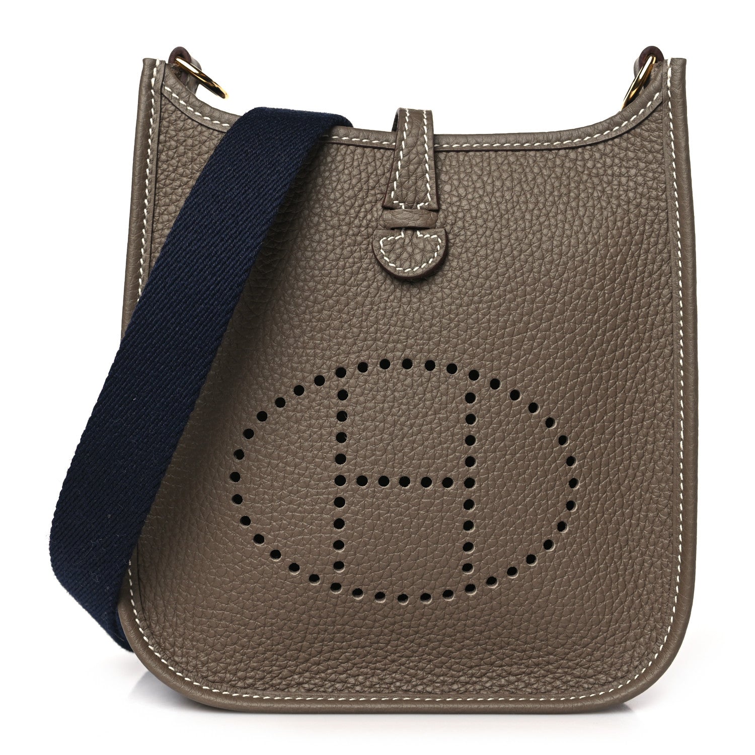 Hermes Taurillon Clemence Amazone Evelyne TPM Etoupe Bleu Indigo 1 of 11