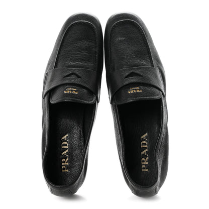 Prada Goatskin Calzature Uomo Mens Loafers 8 Black 2 of 10
