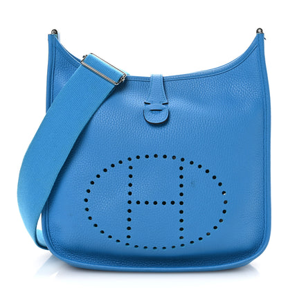 Hermes Taurillon Clemence EVELYNE III PM Bleu Zanzibar 1 of 10