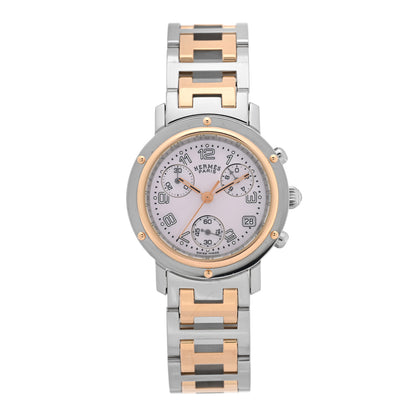 Hermes Stainless Steel 31mm Clipper Chronograph Quartz Watch 1 of 4