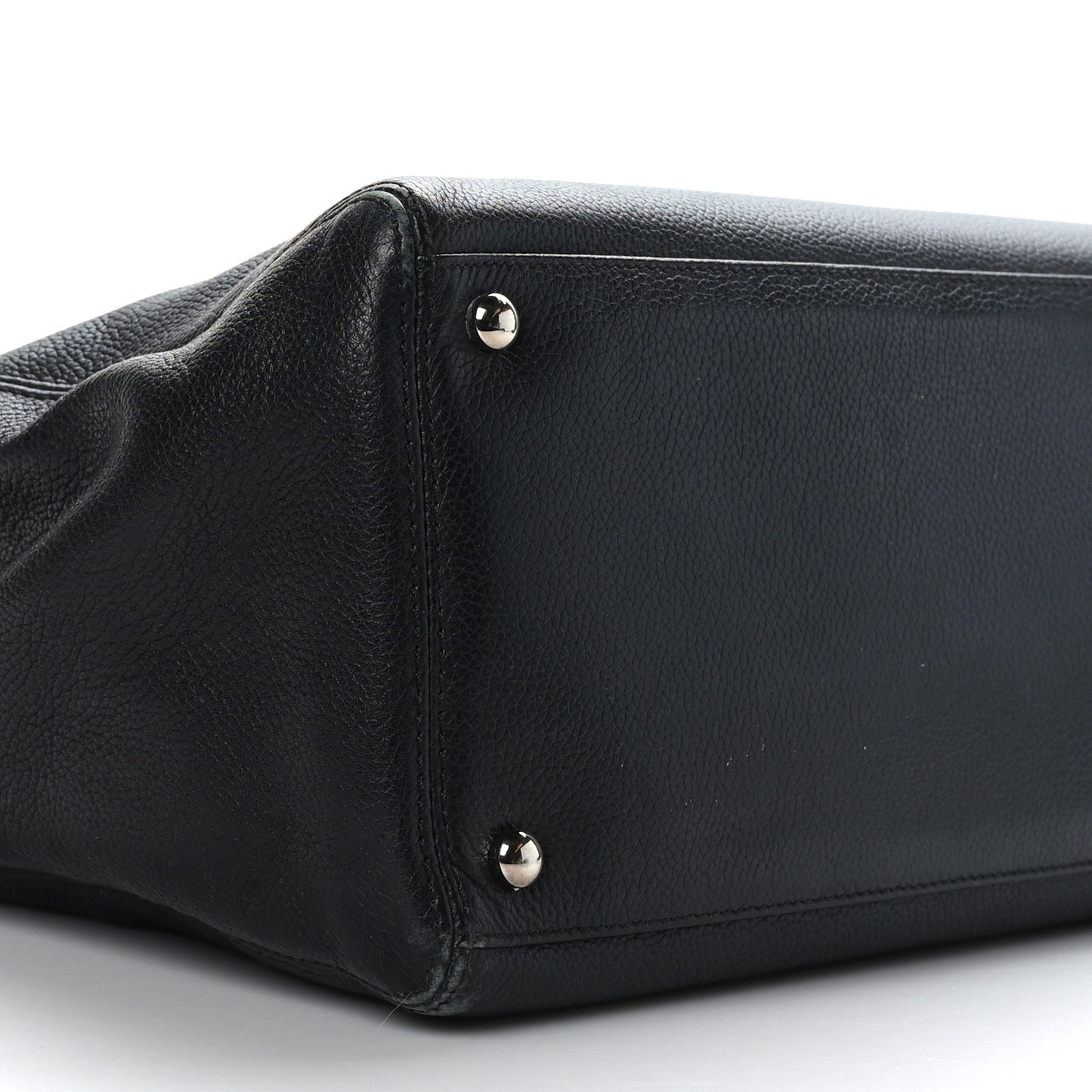 Calfskin Cerf Executive Shopper Tote Black