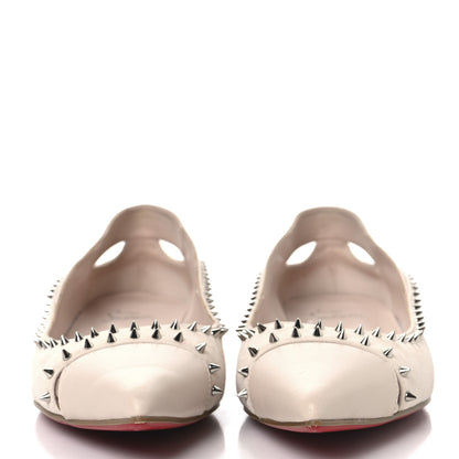 Christian Louboutin Nappa Suede Spikes Duvettina Ballerina Flats 40 Leche 3 of 8