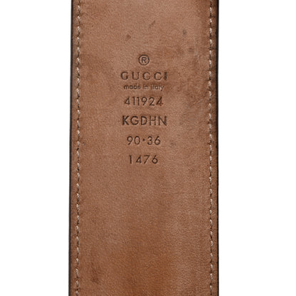 Gucci GG Supreme Monogram Selleria Calfskin Interlocking G 40mm Belt 90 36 Beige Ebony Cocoa 3 of 6