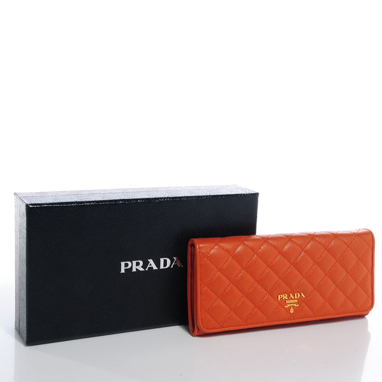 Saffiano Quilted Zip Wallet Papaya