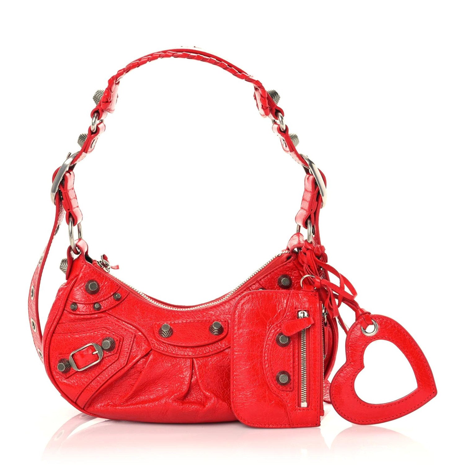 Balenciaga Agneau Arena Le Cagole Shoulder Bag XS Bright Red 1 of 13