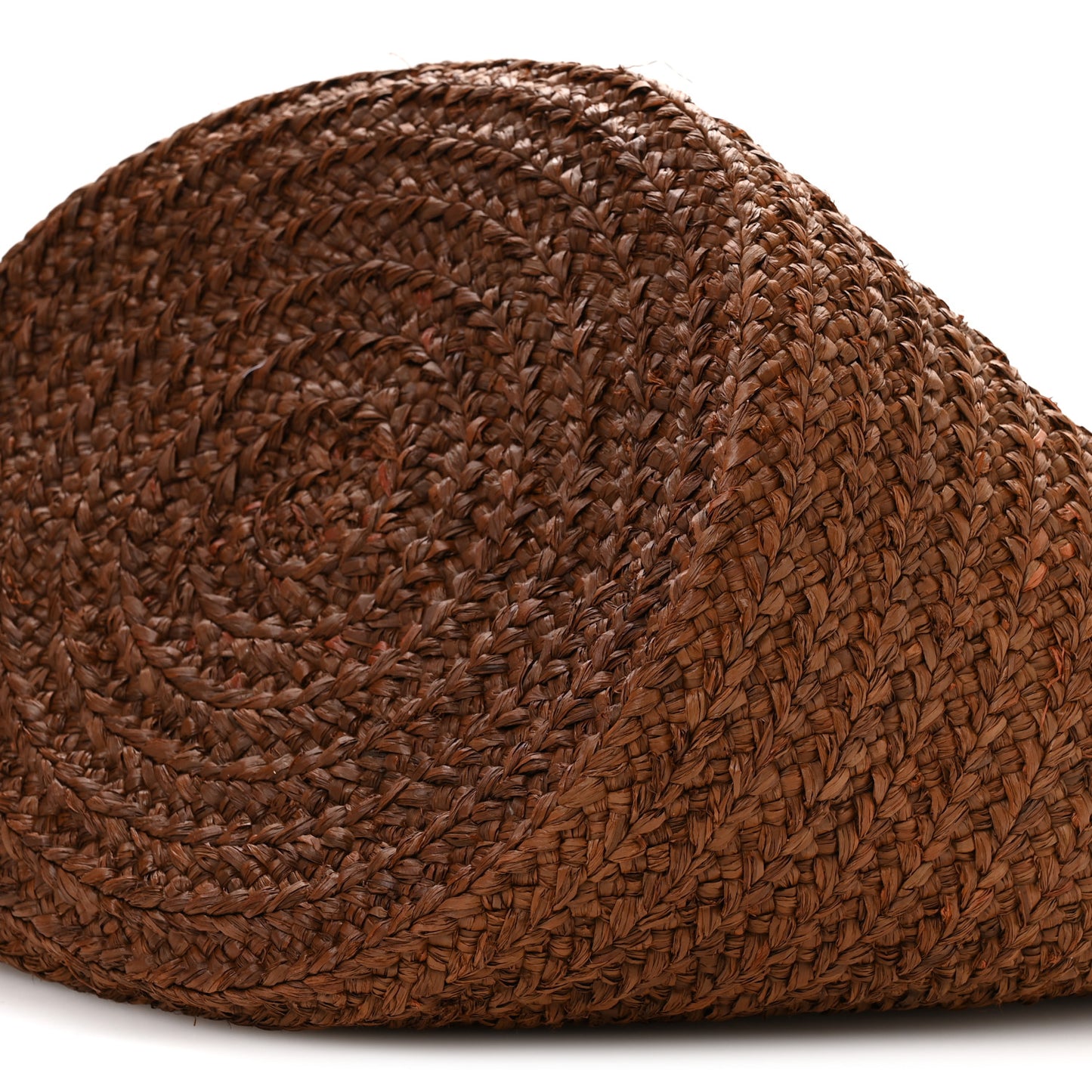 Raffia Calfskin Medium Panier Tote Dark Chocolate