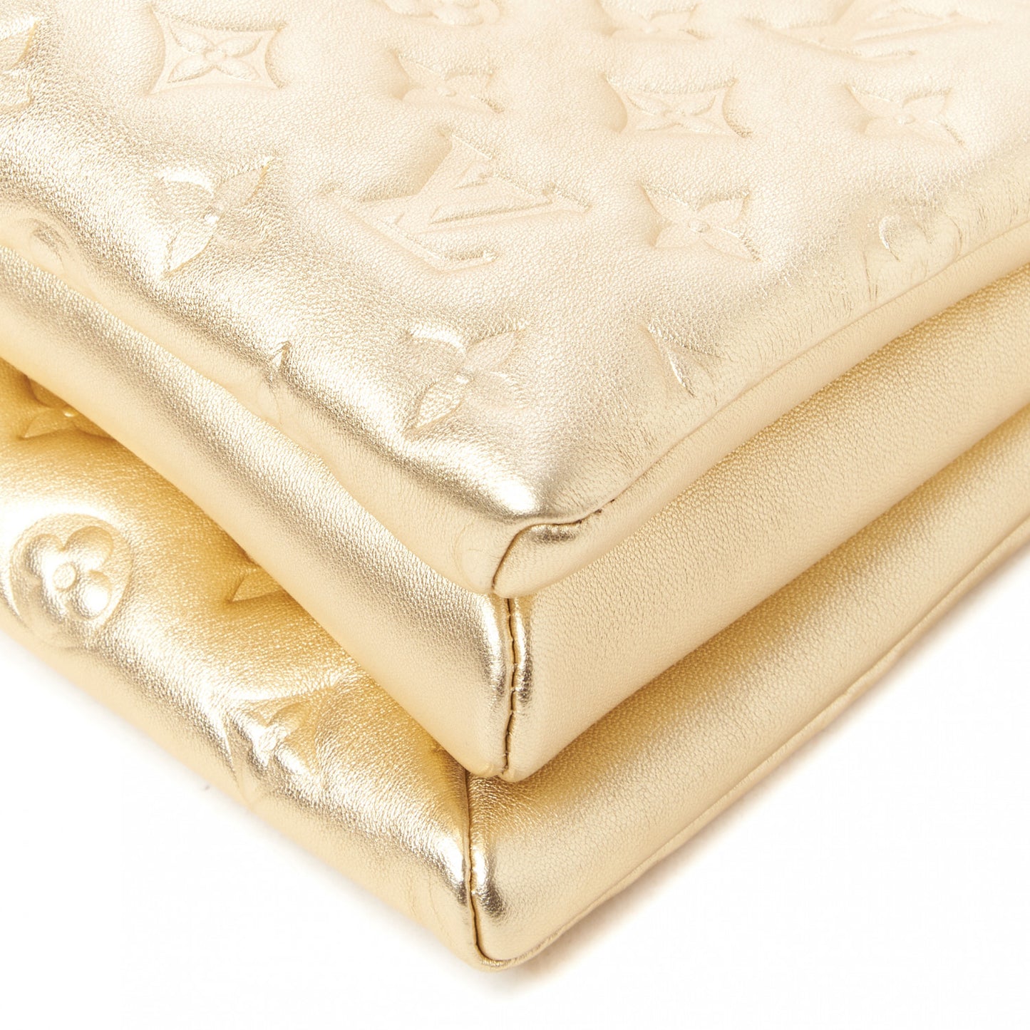 Lambskin Embossed Monogram Coussin PM Gold