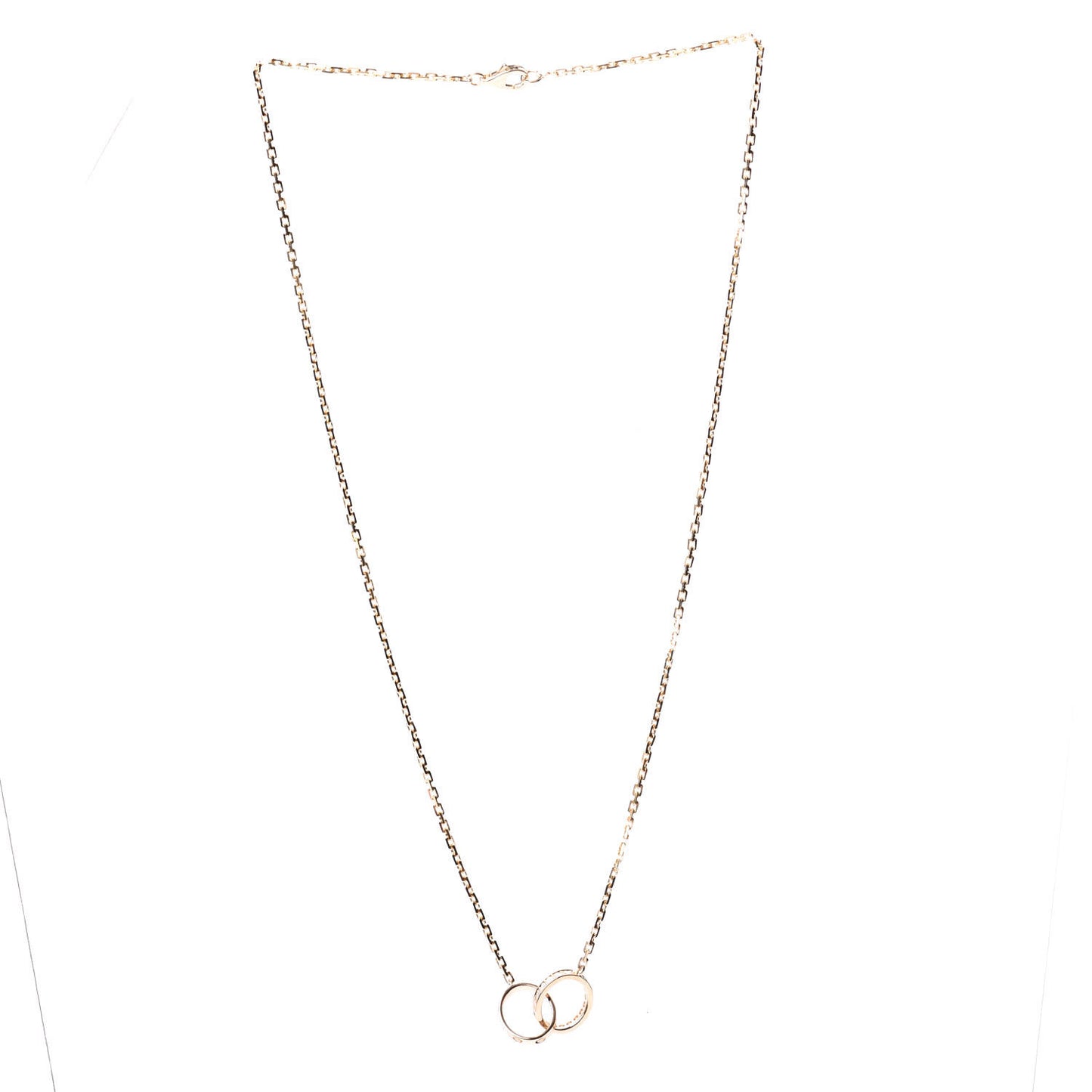 18K Yellow Gold Diamond Interlocking LOVE Necklace