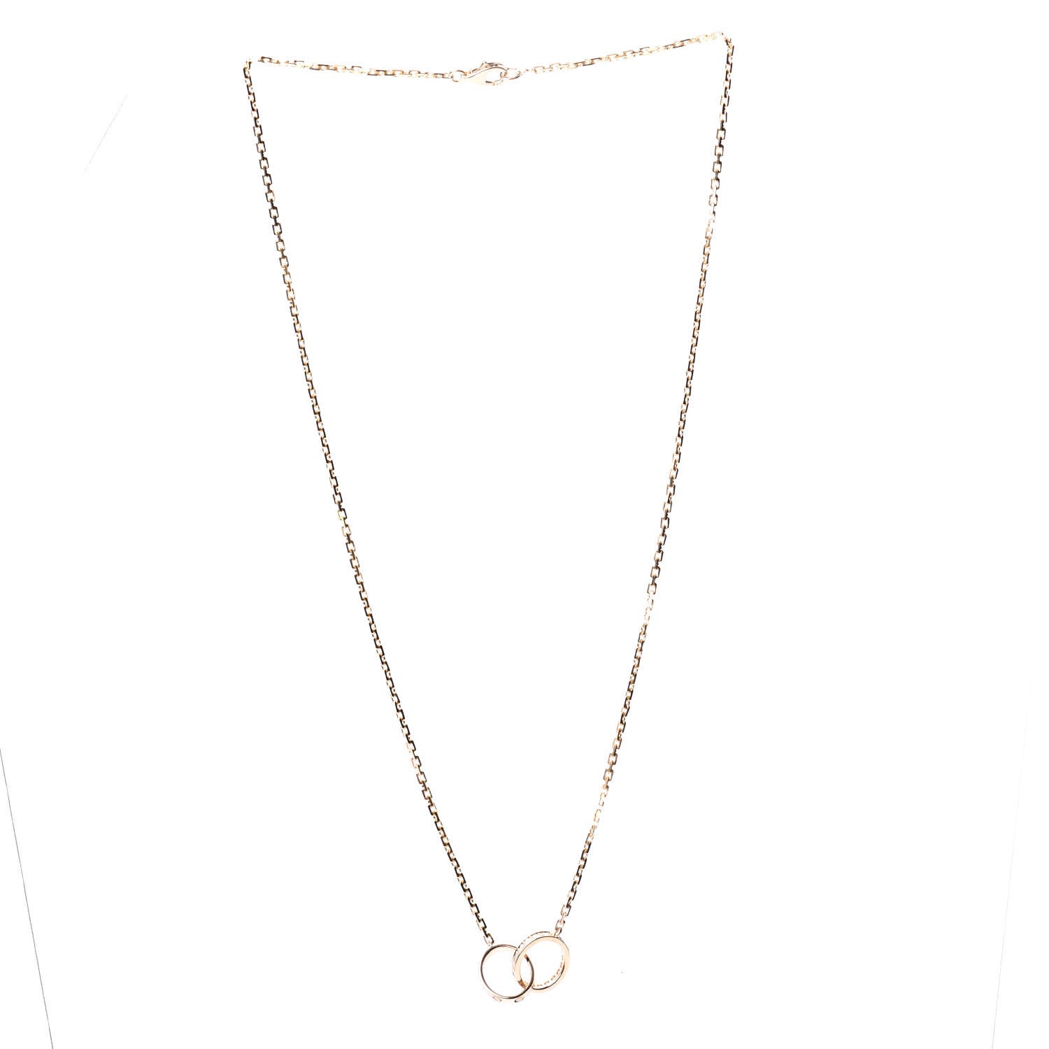 Cartier 18K Yellow Gold Diamond Interlocking LOVE Necklace 2 of 7