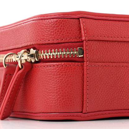Chanel Caviar Quilted Small CC Filigree Vanity Case Red 10 of 11
