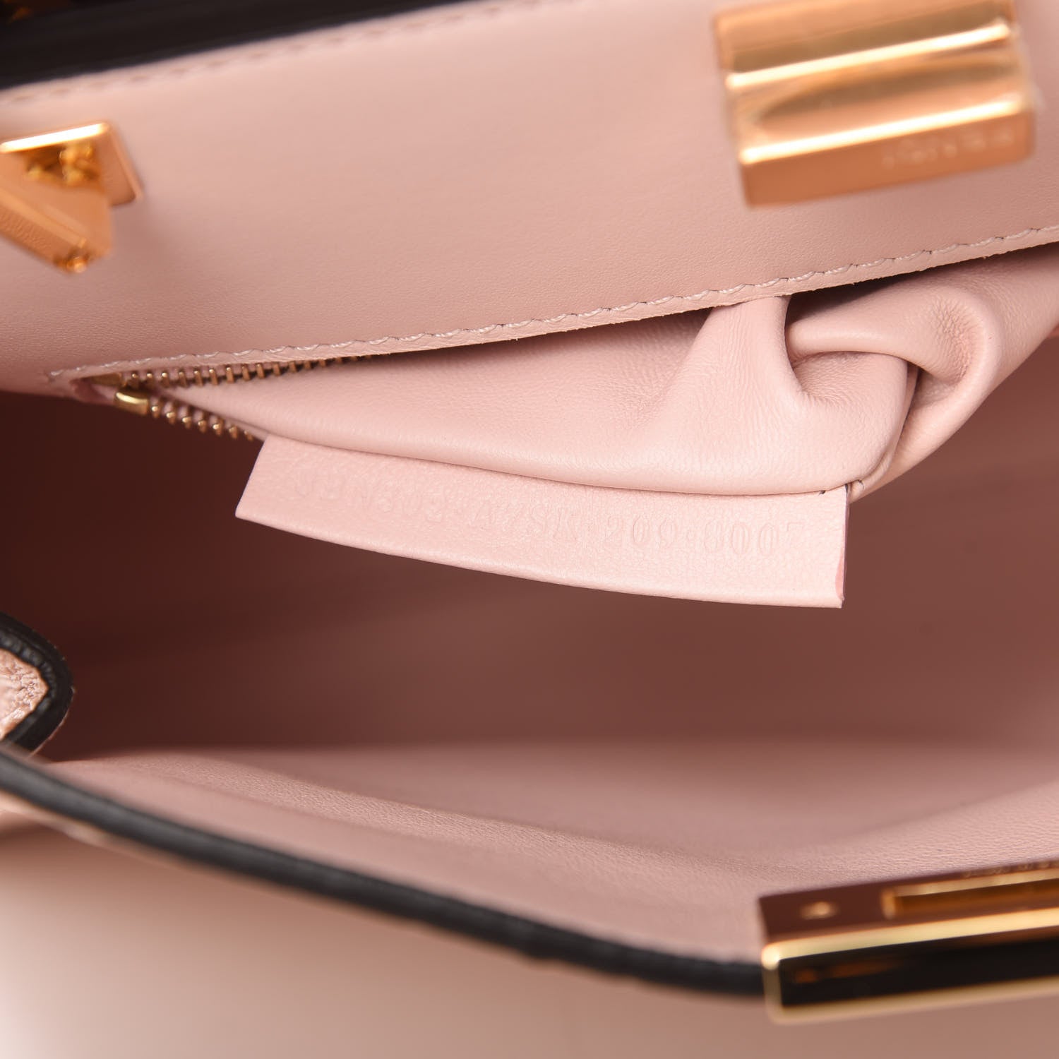 Fendi Ostrich Shiny Nappa Medium Peekaboo Iconic Essentially Satchel Confetto 10 of 11