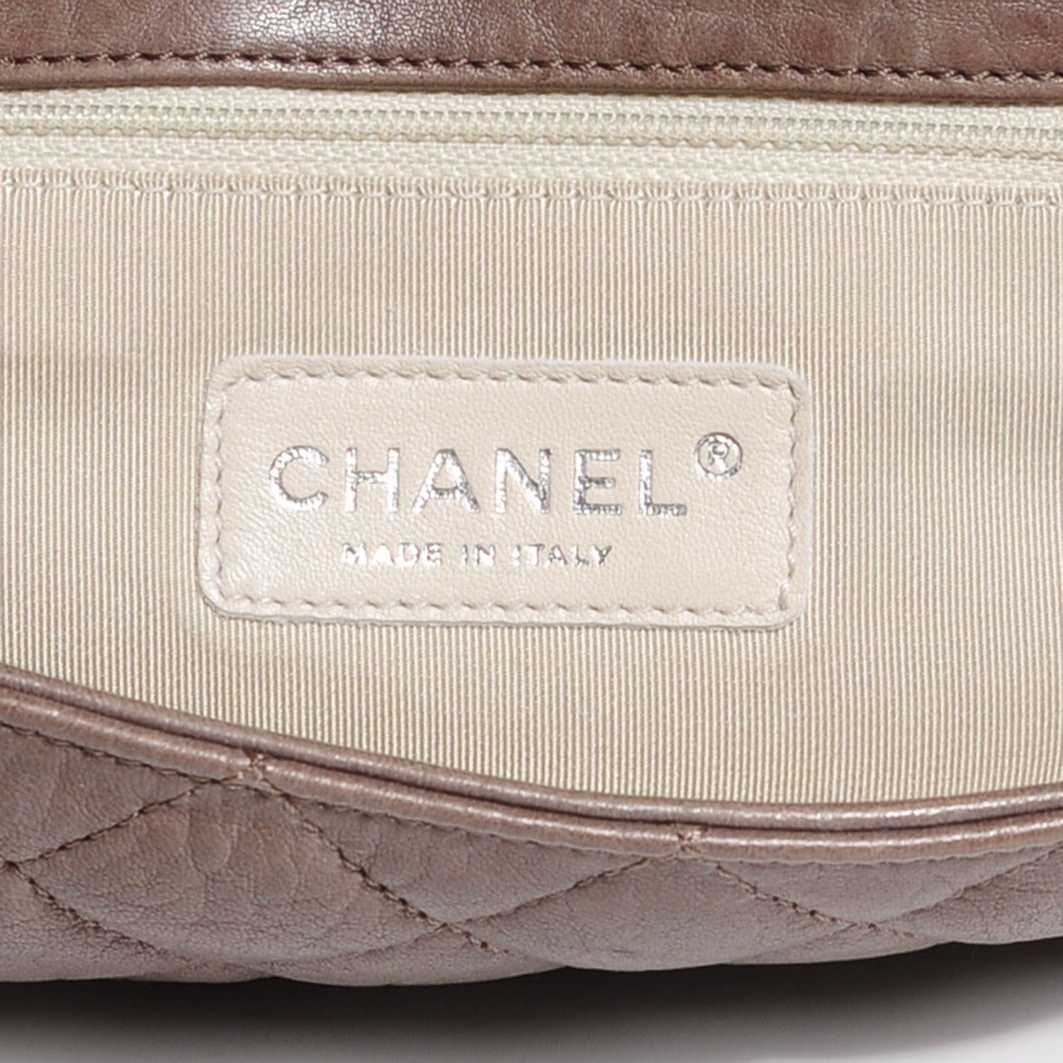 Chanel Washed Lambskin Quilted Chain Around Maxi Flap Taupe 6 of 7