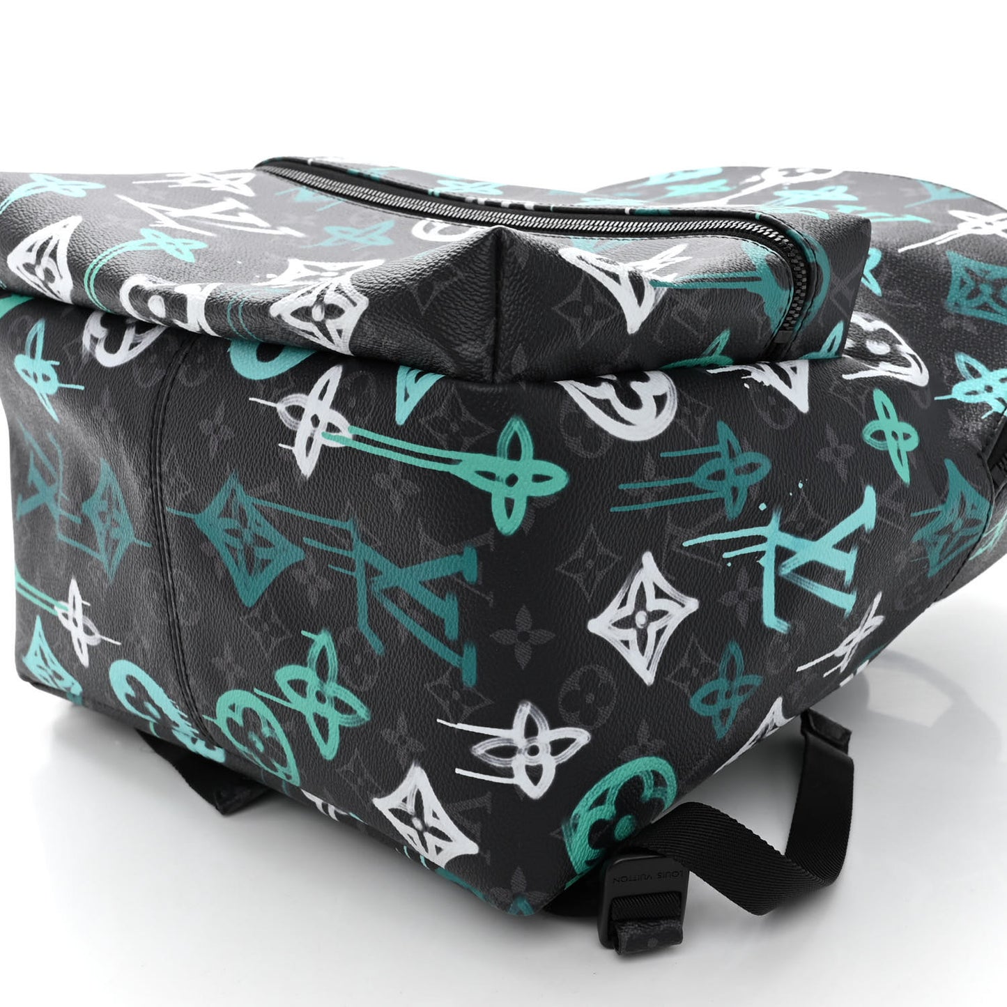 Monogram Eclipse LV Graffiti Discovery Backpack Green Lights