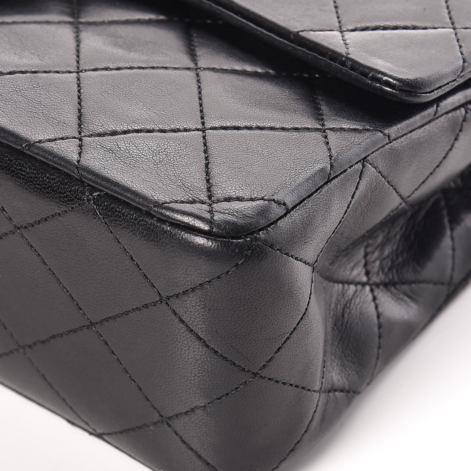 Chanel Lambskin Quilted Medium Double Flap Bag Black 10 of 18