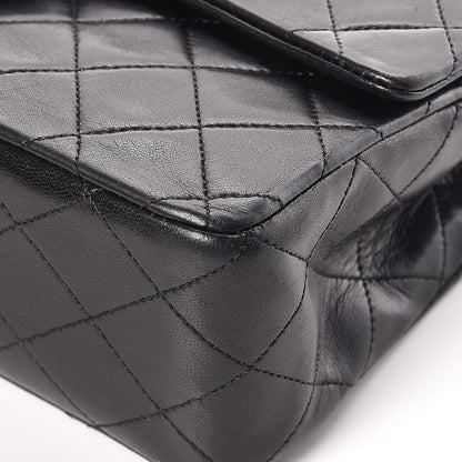 Chanel Lambskin Quilted Medium Double Flap Bag Black 10 of 18