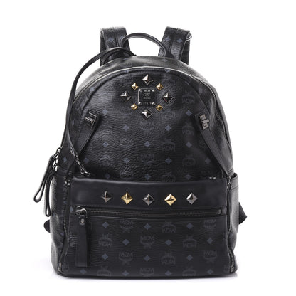 MCM Visetos Medium Studded Dual Stark Backpack Black 1 of 8