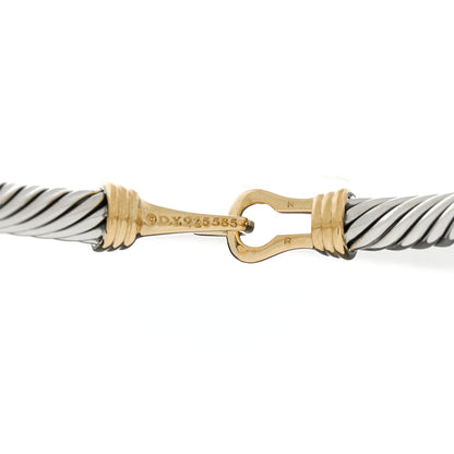 David Yurman Sterling Silver 14K Yellow Gold 5mm Cable Classic Buckle Bracelet 3 of 3