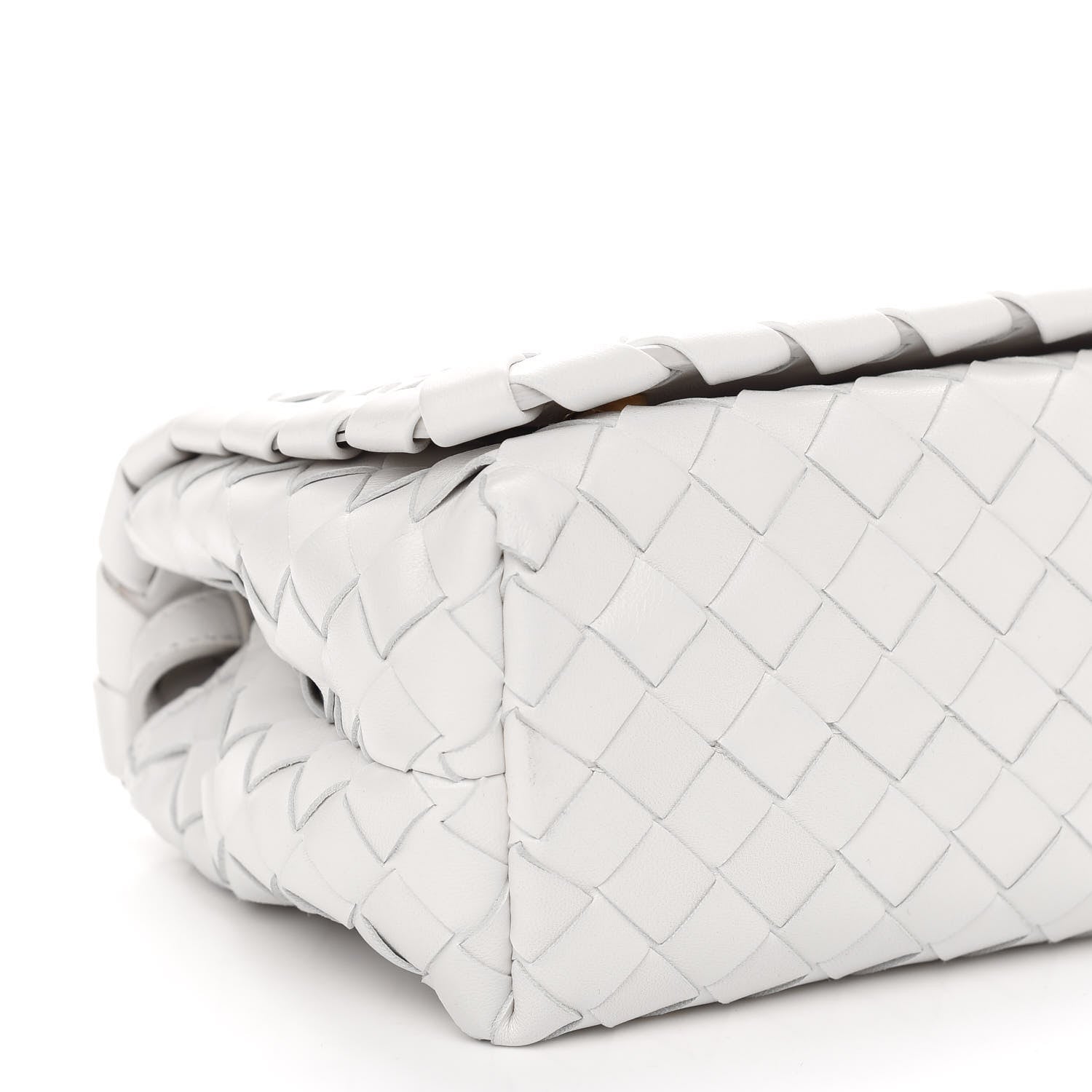 Bottega Veneta Nappa Intrecciato Shoulder Bag White 9 of 13