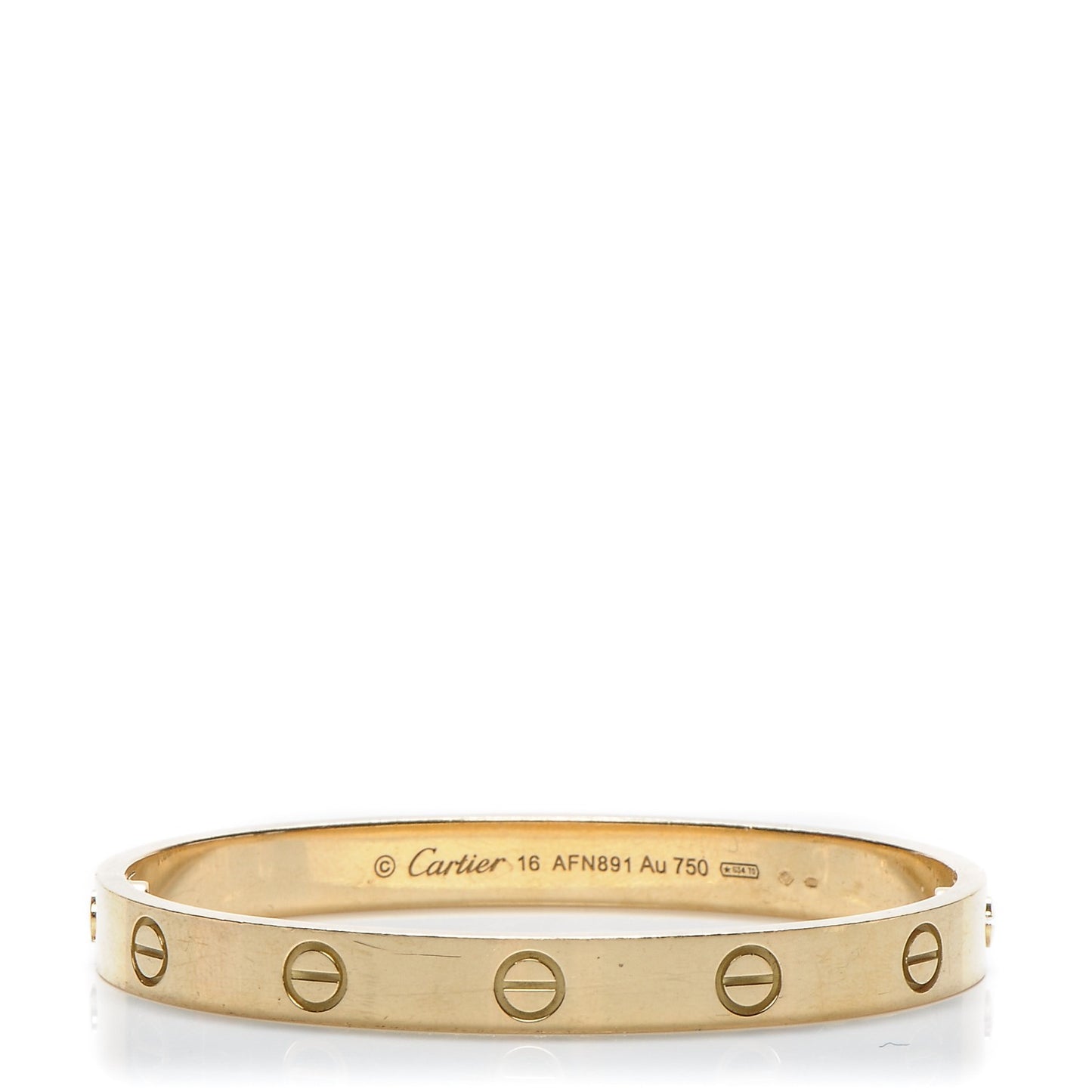 18K Yellow Gold LOVE Bracelet 16