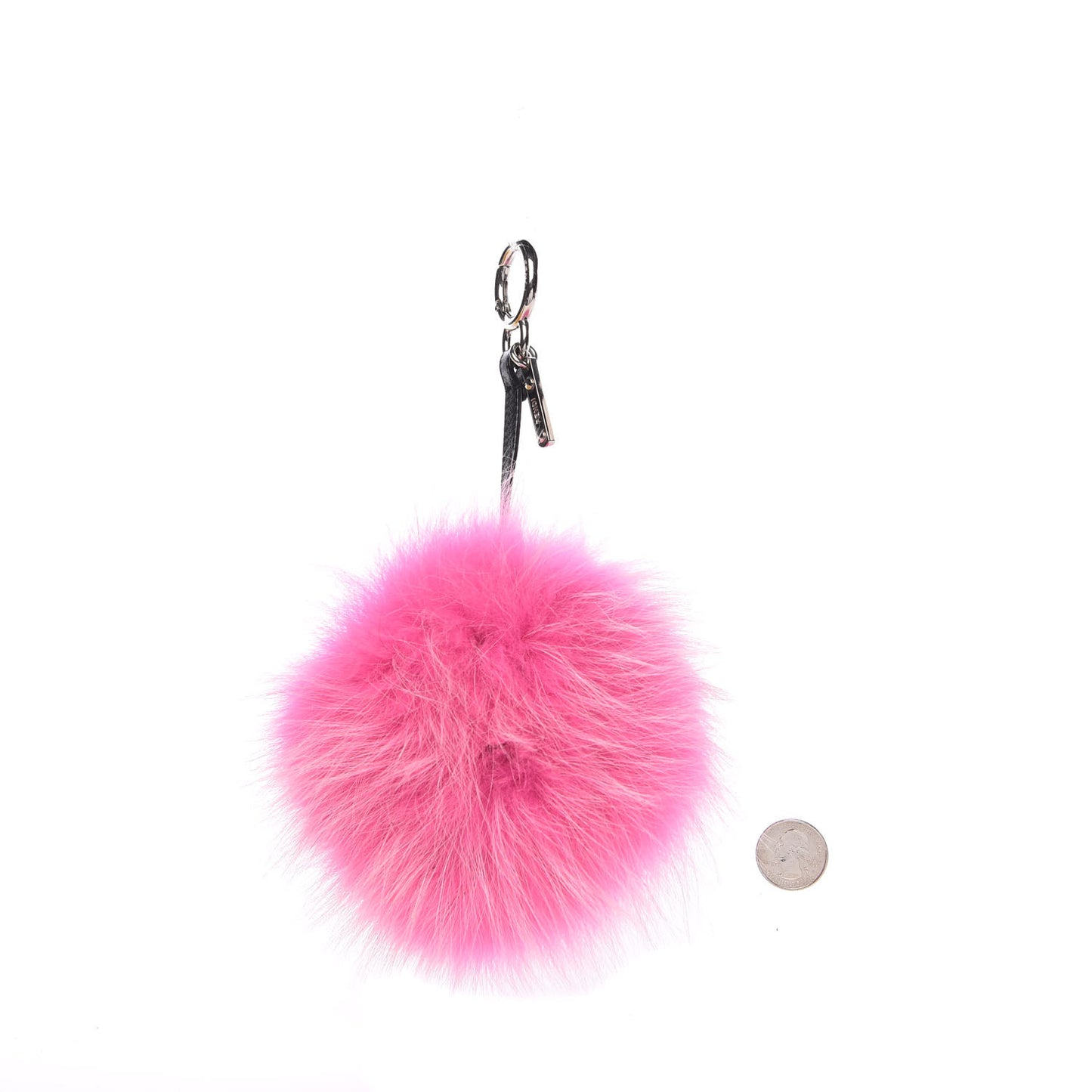 Fox Fur Shearling Crystal Tria Monster Bag Bug Charm Bubblegum