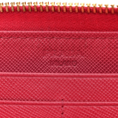 Prada Saffiano Fiocco Bow Zip Around Wallet Peonia 6 of 11