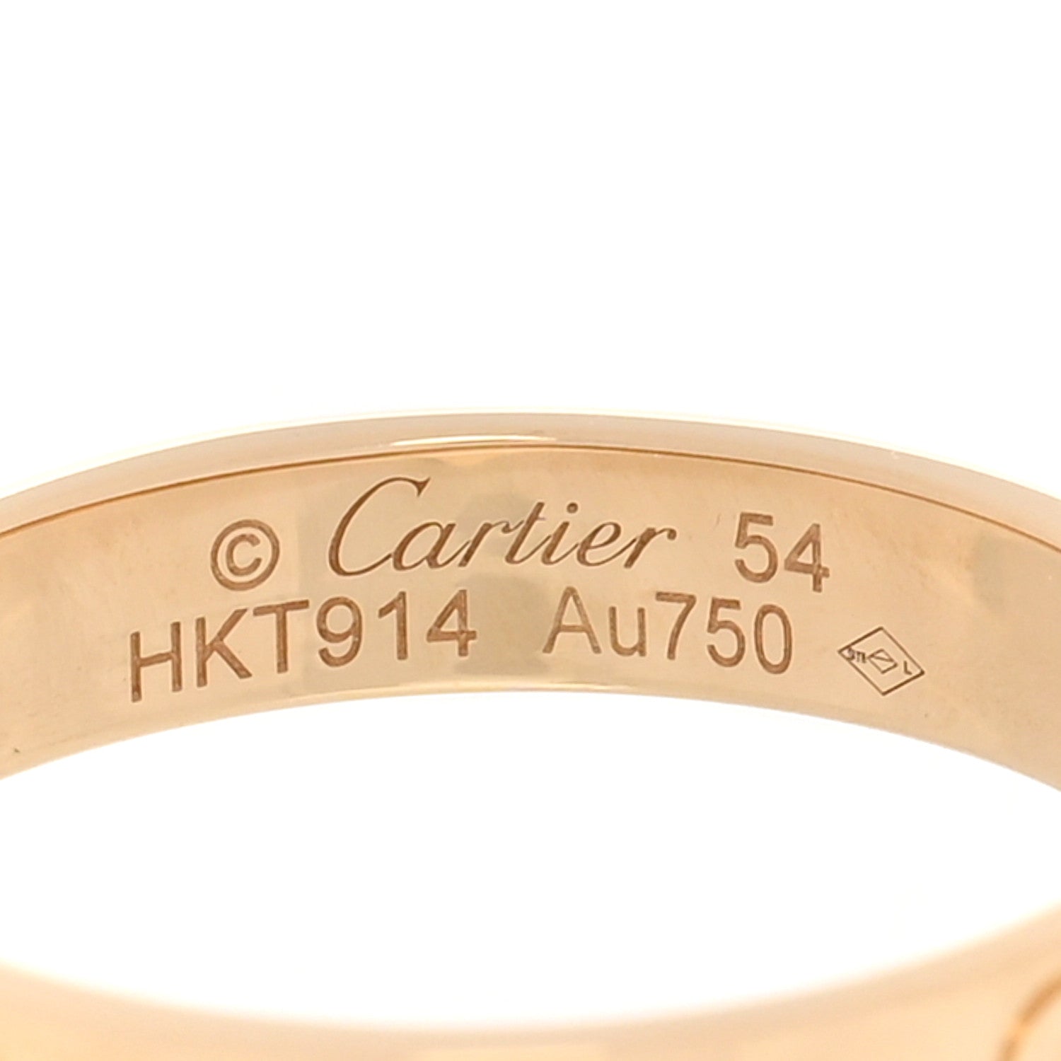 Cartier 18K Yellow Gold 3.5mm LOVE Wedding Band Ring 54 6.75 4 of 5