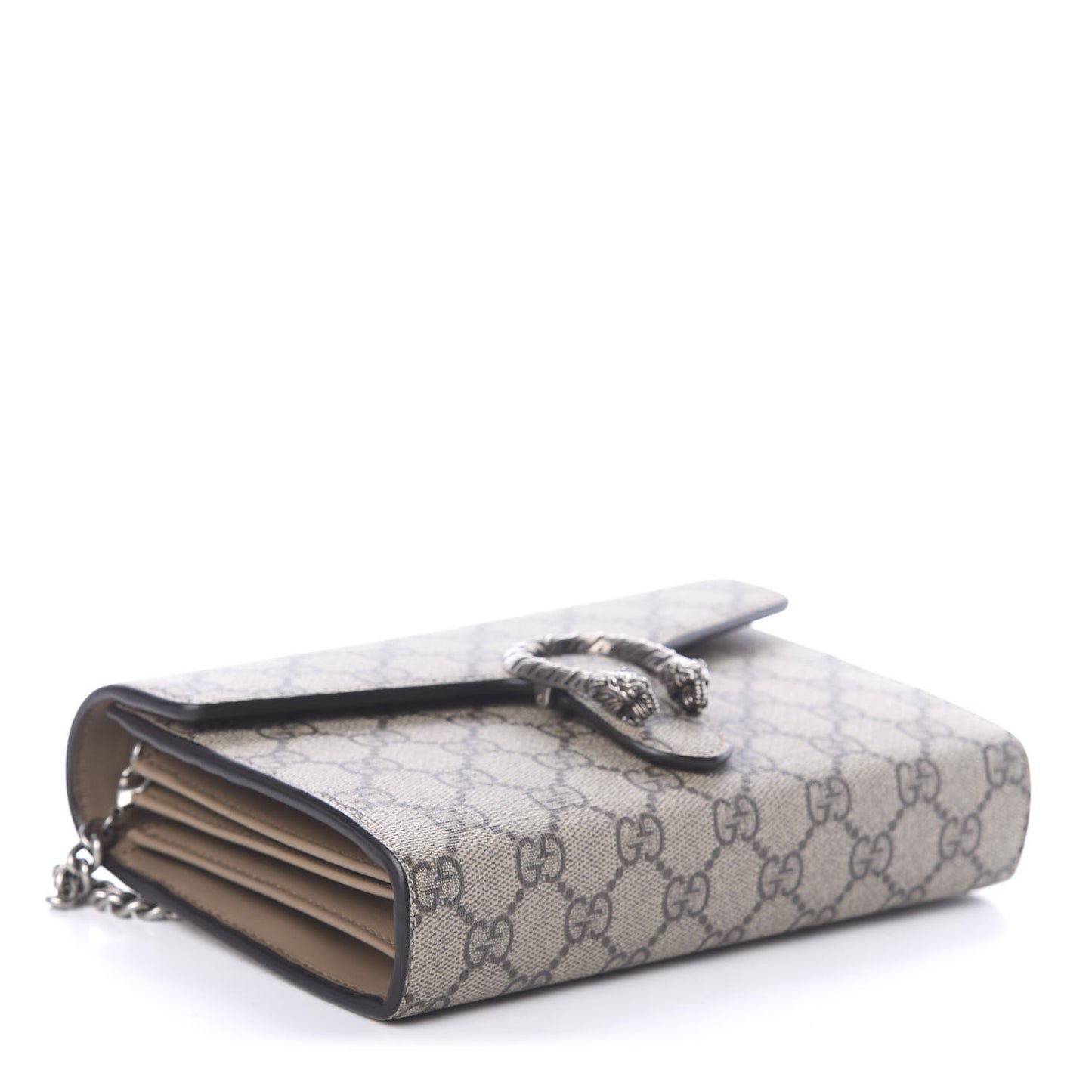 GG Supreme Monogram Mini Dionysus Chain Wallet Beige Taupe