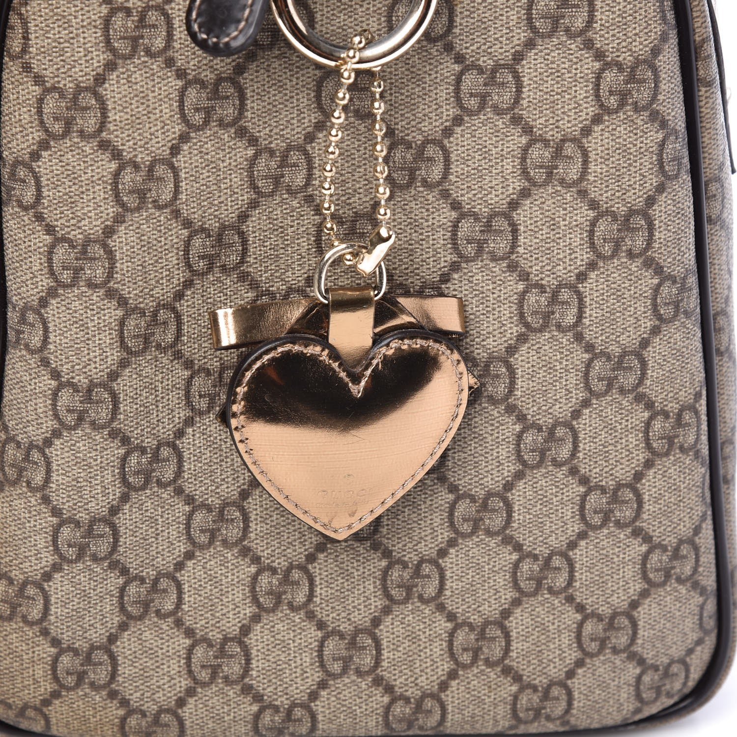 Gucci Monogram Guccissima Hearts Studded Medium Joy Boston Dark Brown 8 of 8