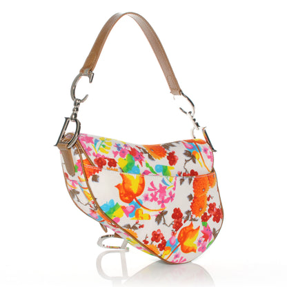 Christian Dior Canvas Floral Saddle Bag 3 of 7