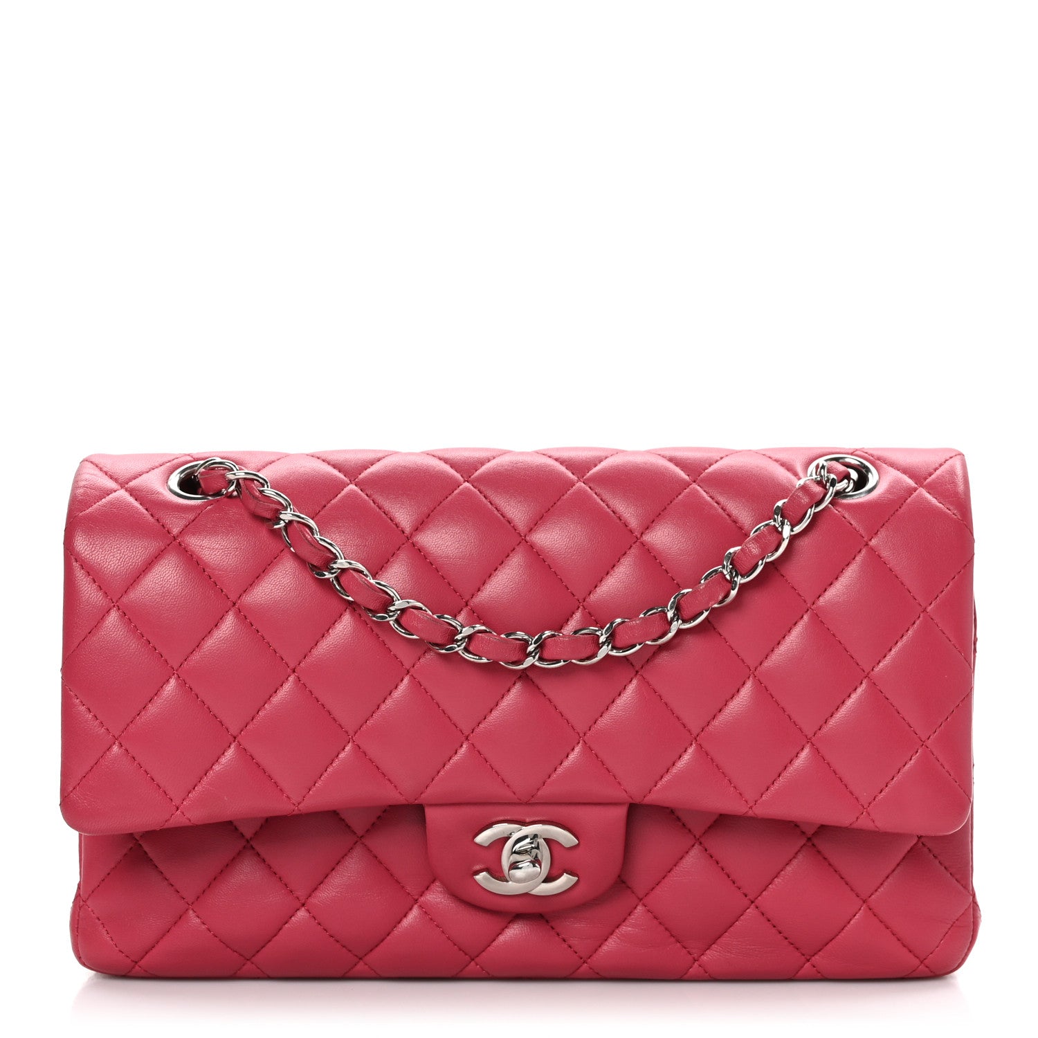 Chanel Lambskin Quilted Medium Double Flap Pink 1 of 10
