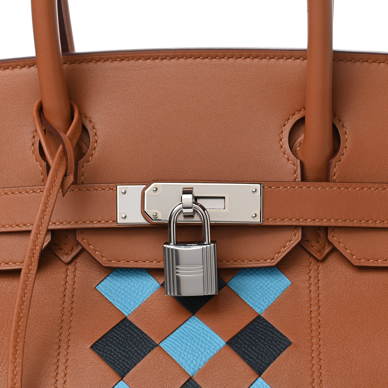 Hermes Swift Epsom Tressage Birkin 30 Gold Bleu de Nord Bleu Indigo 9 of 10