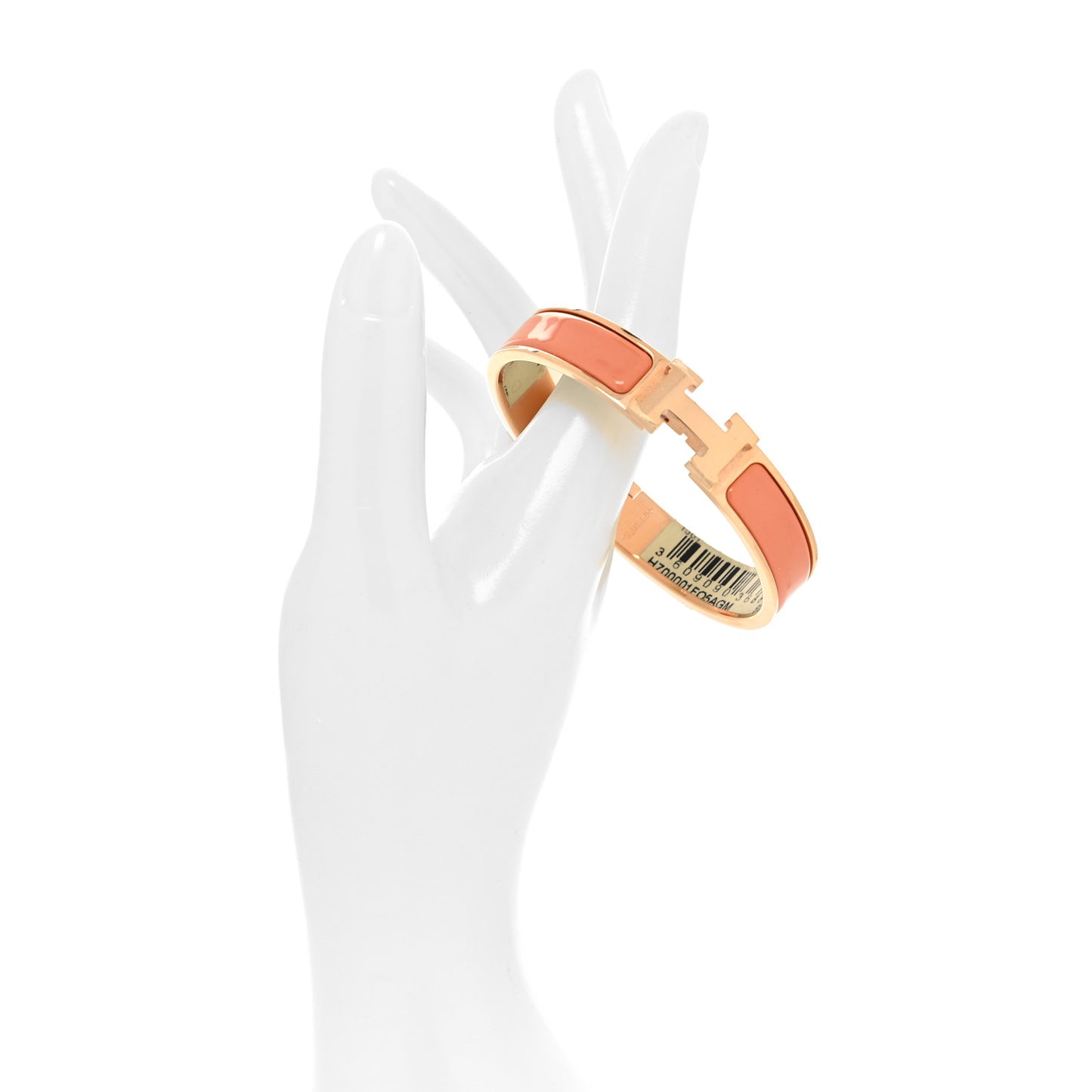 Enamel Narrow Clic Clac H Bracelet GM Rose Saumon