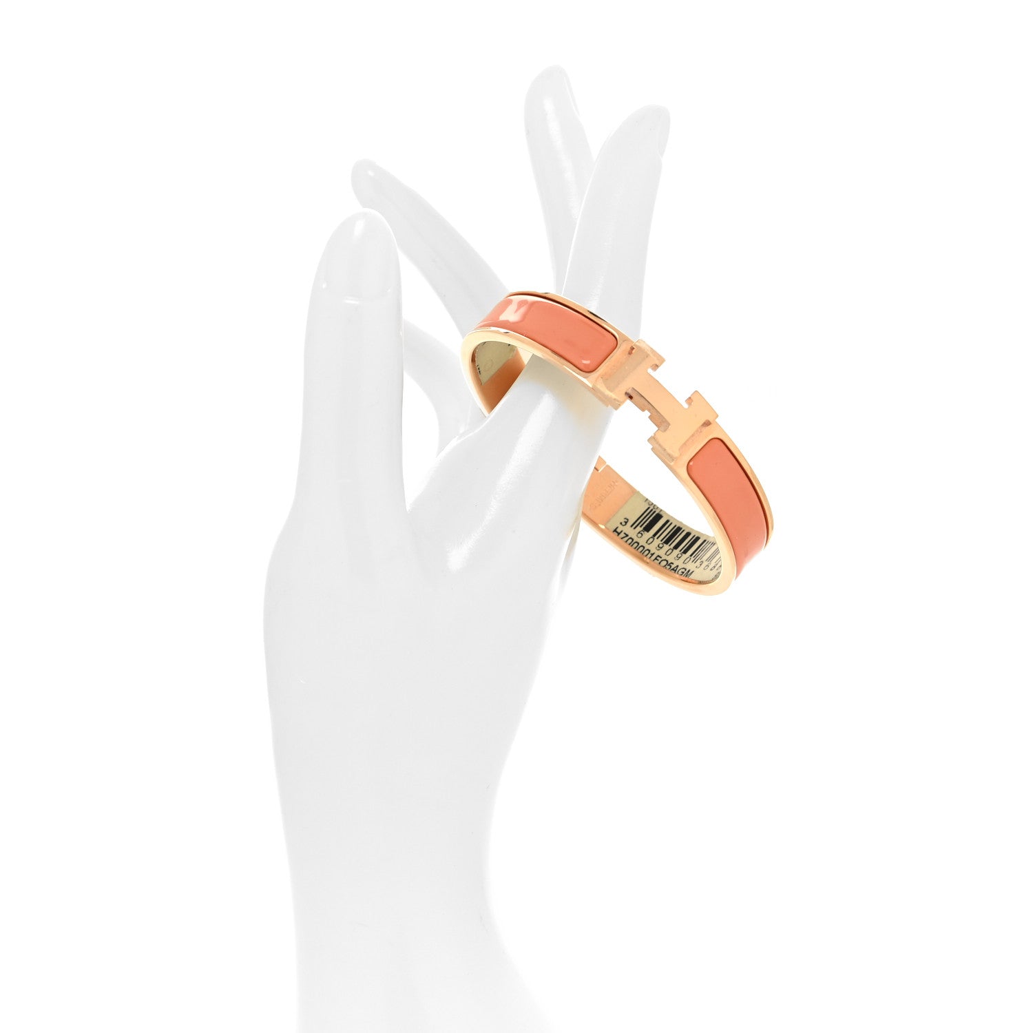 Hermes Enamel Narrow Clic Clac H Bracelet GM Rose Saumon 2 of 5