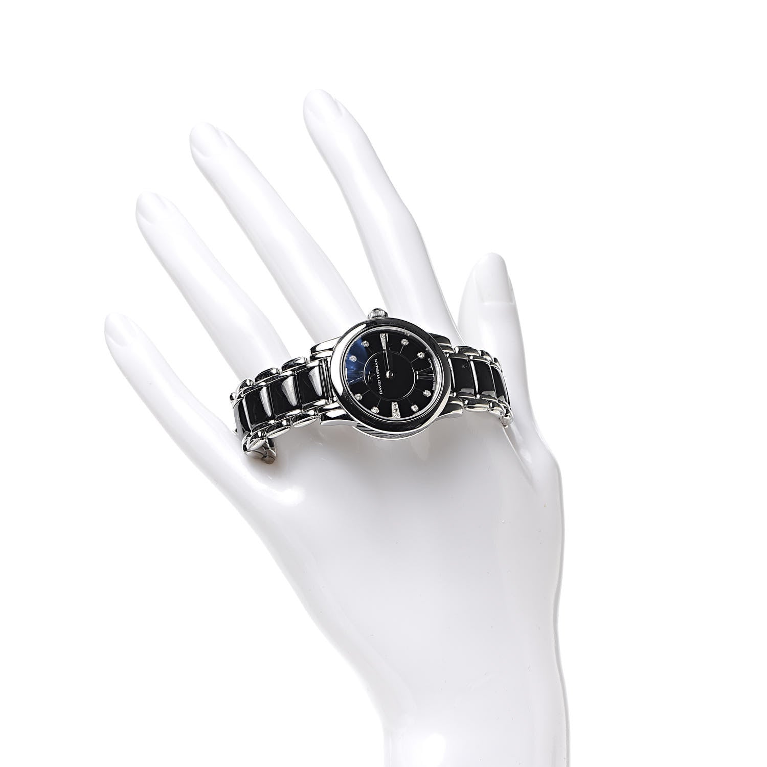 David Yurman Stainless Steel Ceramic Diamond 30mm Classic Quartz Watch Black 2 of 6