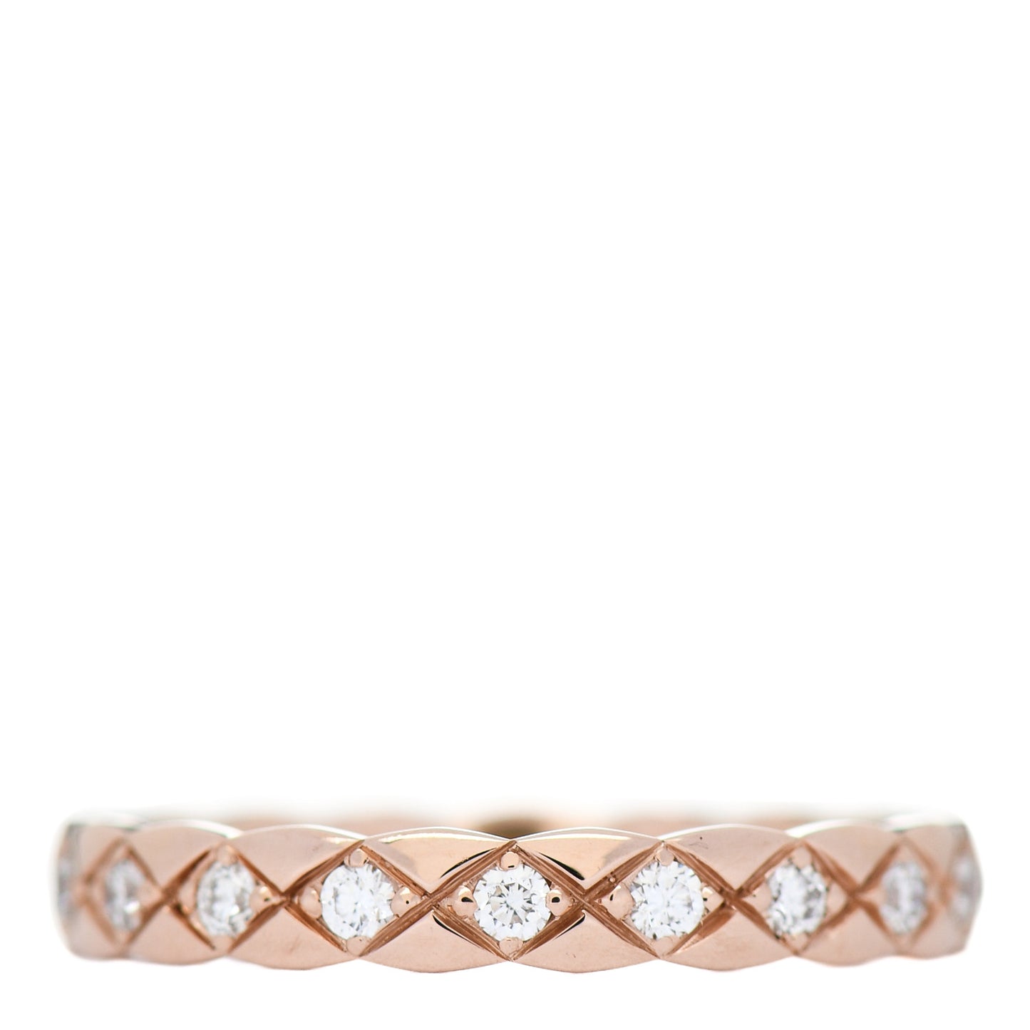 18K Beige Gold Diamond Mini Coco Crush Ring 56 7.5