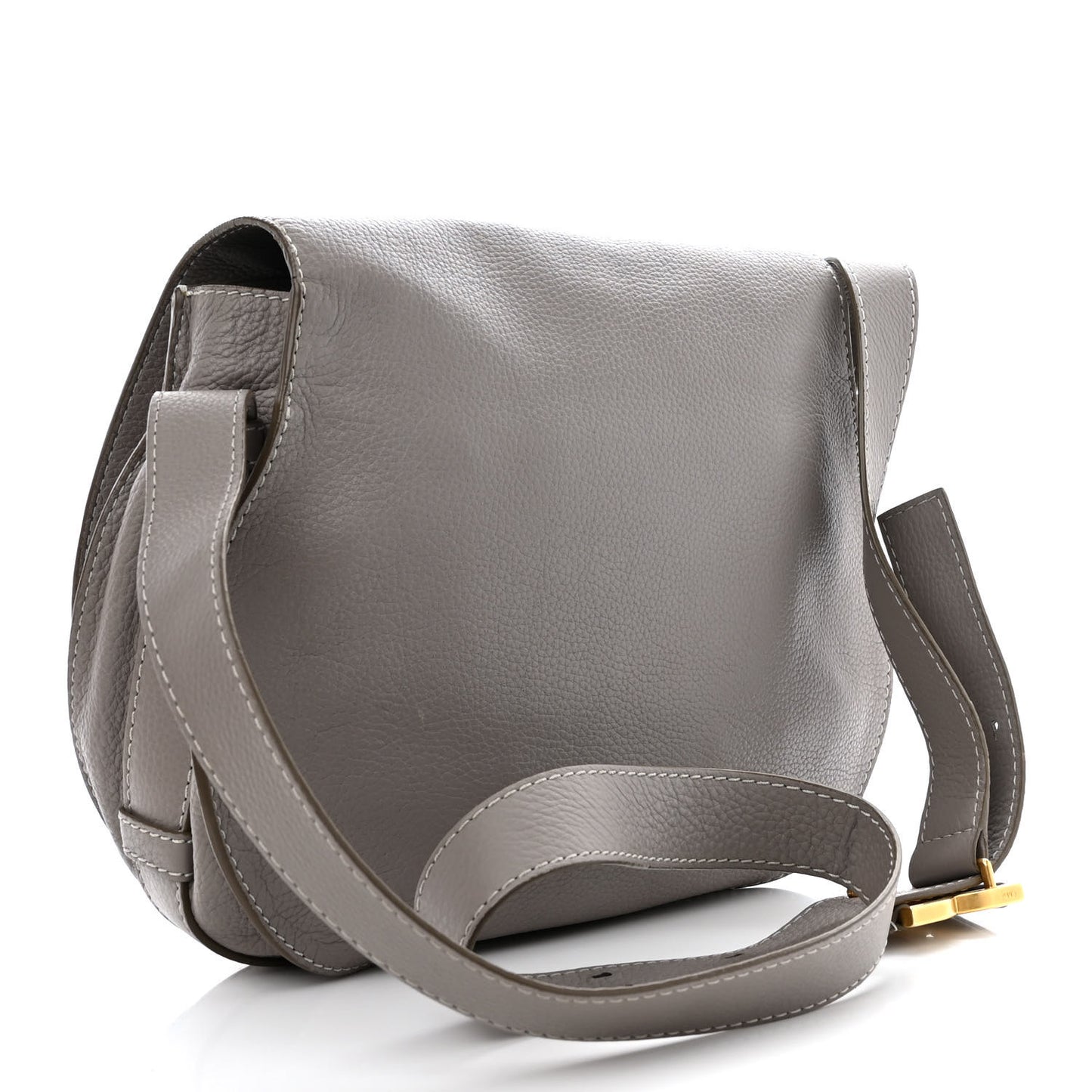 Calfskin Medium Marcie Round Crossbody Bag Cashmere Grey