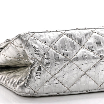 Chanel Metallic Calfskin Striped 2.55 Reissue Flap Silver 9 of 12