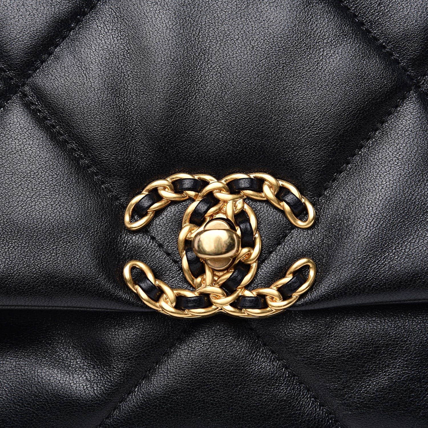 Chanel Goatskin Quilted Medium 19 Flap Black 10 of 12