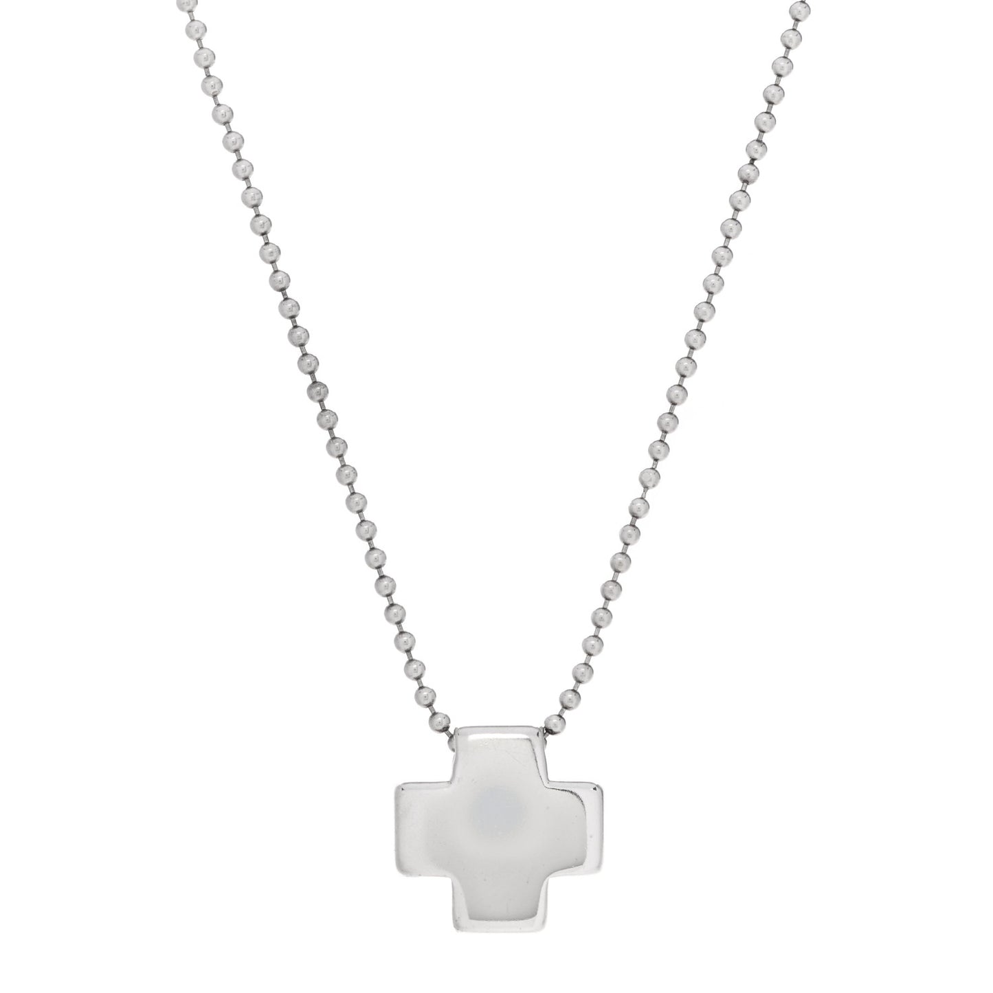 Sterling Silver Square Cross Pendant Necklace