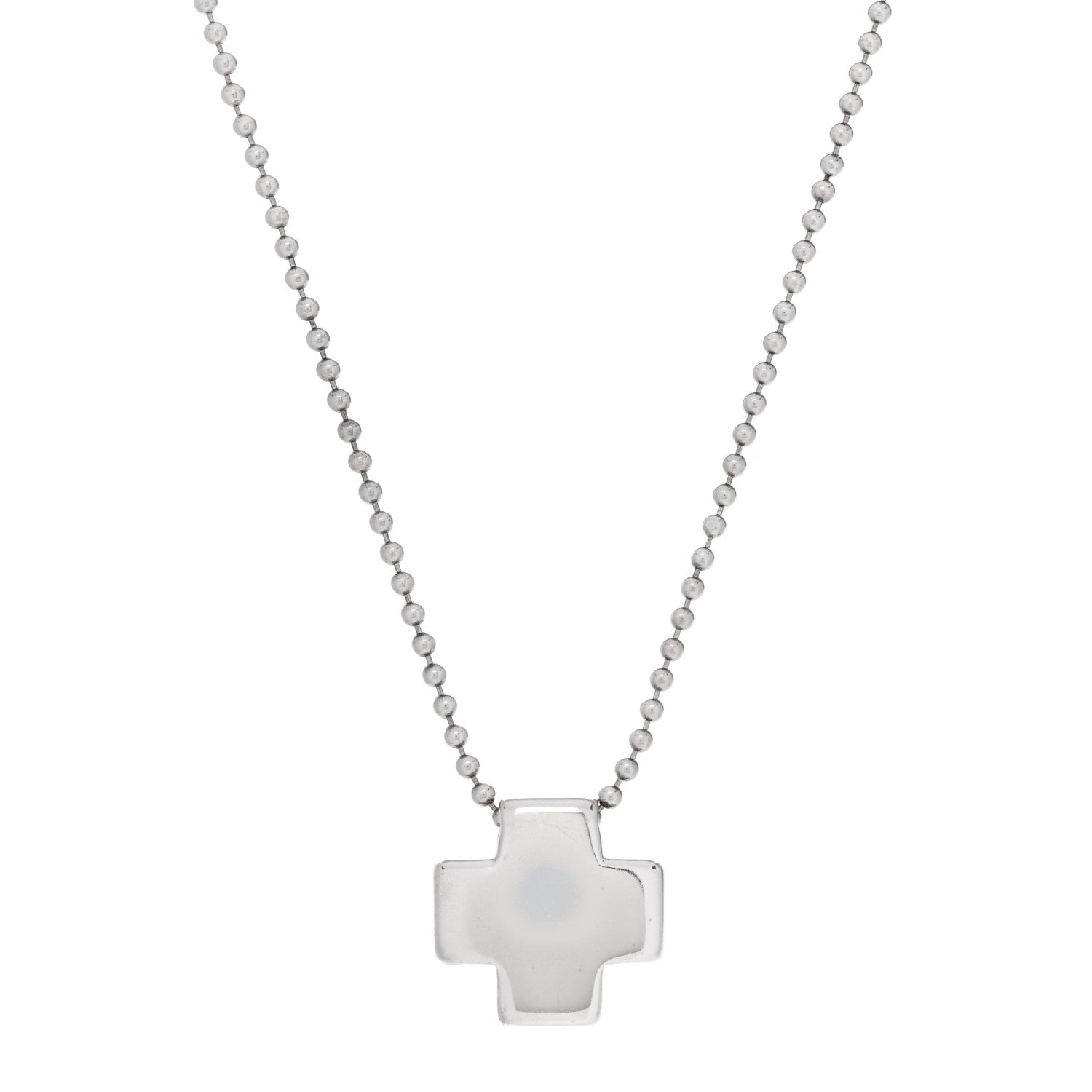 Tiffany Sterling Silver Square Cross Pendant Necklace 1 of 4
